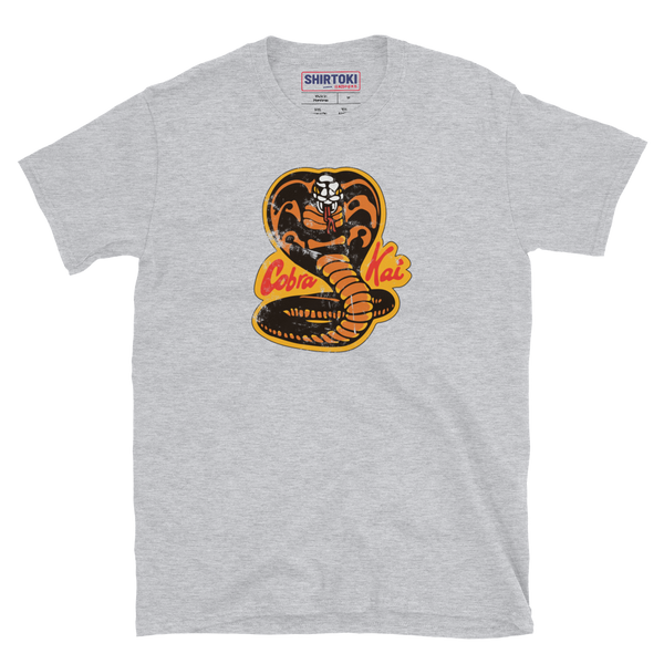 Cobra Kai T-shirt, Karate Kid inspired cobra dojo chest logo design