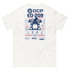 OCP ED-209 T-shirt, RoboCop inspired enforcement droid back print design