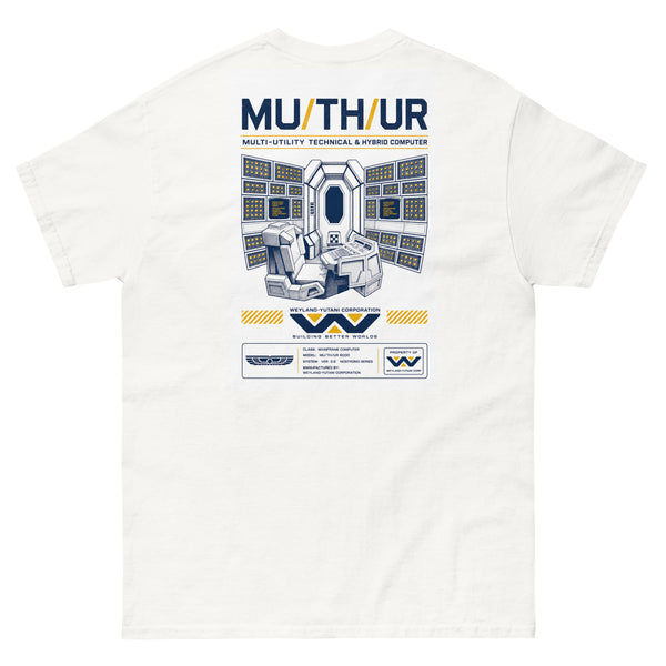 MU/TH/UR Mainframe T-shirt, Alien inspired Nostromo computer back print design