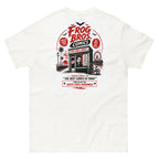 Frog Bros. Comics T-shirt, comic shop back print design