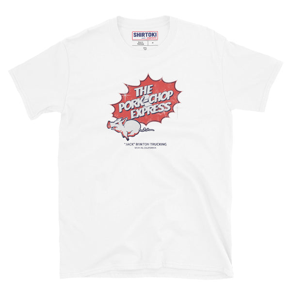 Pork Chop Express Jack Burton Trucking T-shirt, Big Trouble in Little China inspired chest logo design